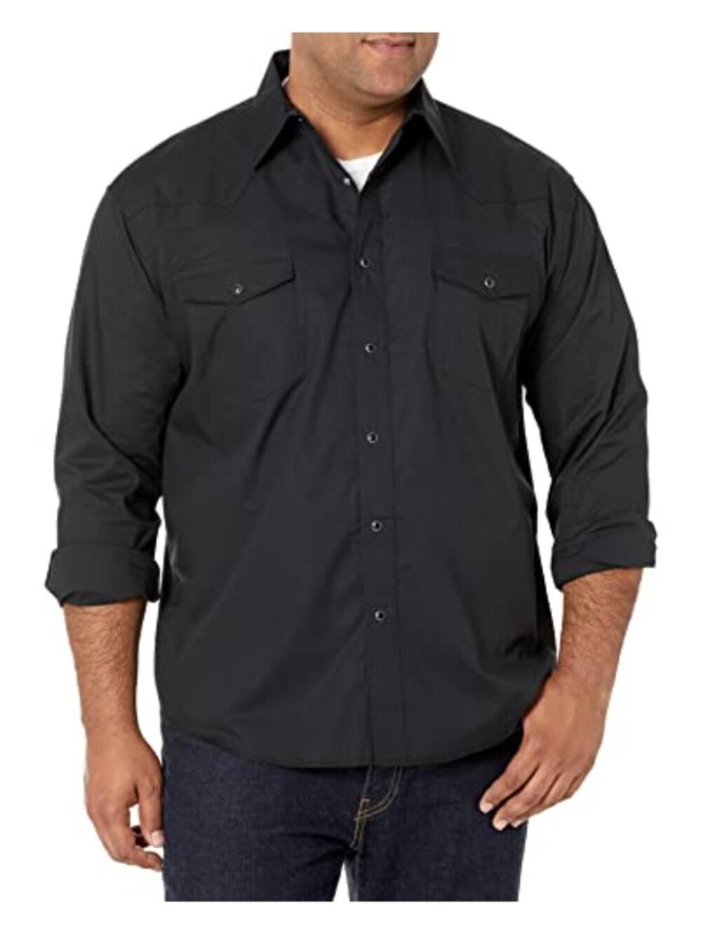 Wrangler Men's Western Snap Button Down Shirt Long Sleeve Classic Fit Cotton